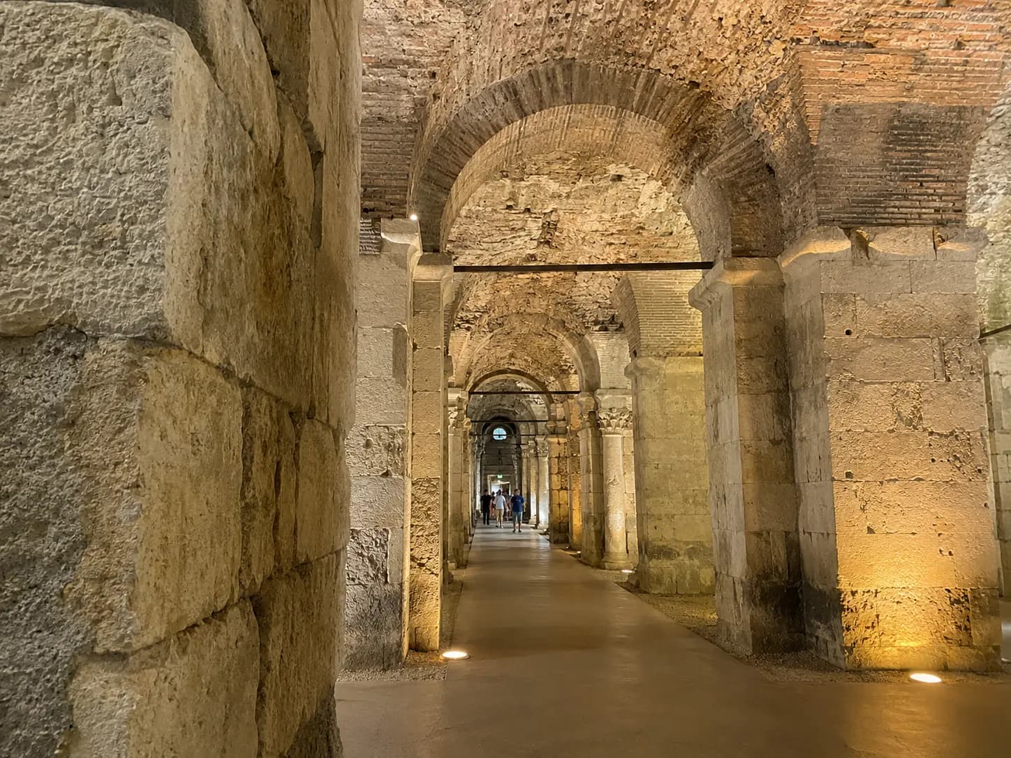 Vaulted stone corridor in the cellars of Diocletian's Palace in Split, filmed as Daenerys's dragon dungeon